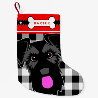 Black Schnauzer Hund Old Fashioned Play Liten Julstrumpa
