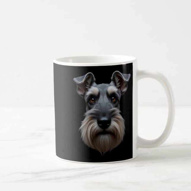 Black Schnauzer Hund Schnauzer Ansikte Kaffemugg (Höger)