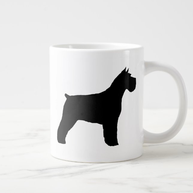 Black Schnauzer Hund Silhouettes Jumbo Mugg (Höger)