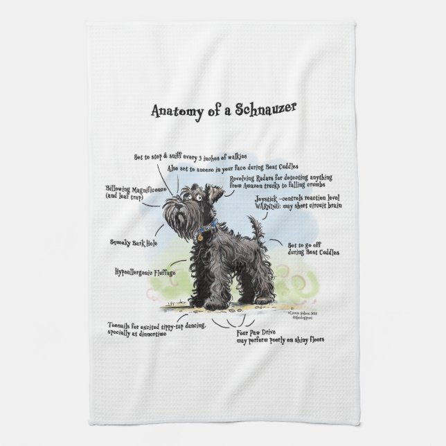 Black Schnauzer Kitchen Towel Kökshandduk (Vertikal)