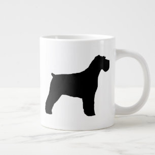 Black Schnauzer med Floppy Öron Hund Silhouettes Jumbo Mugg