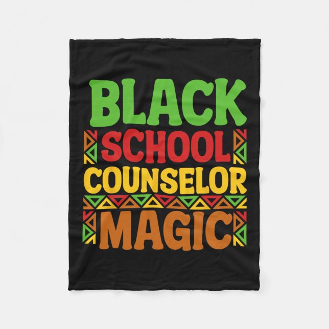 Black School Counselor Magic Black History Month T Fleecefilt (Framsidan)