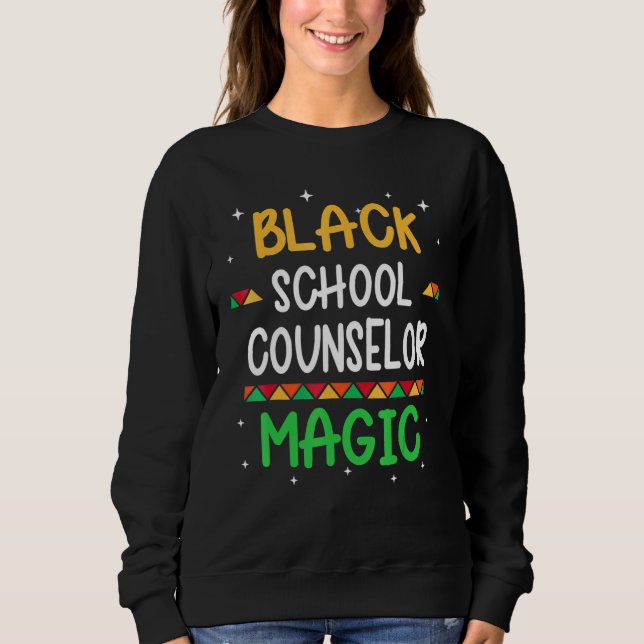 Black School Counselor Magic Black History Month T T Shirt (Framsida)