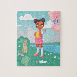 Black School Girl Personlig Jigszle Puzzle Pussel