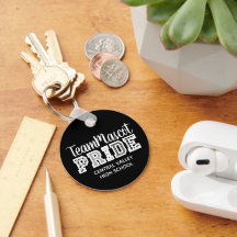 Black School Pride Mascot Namn Keychain