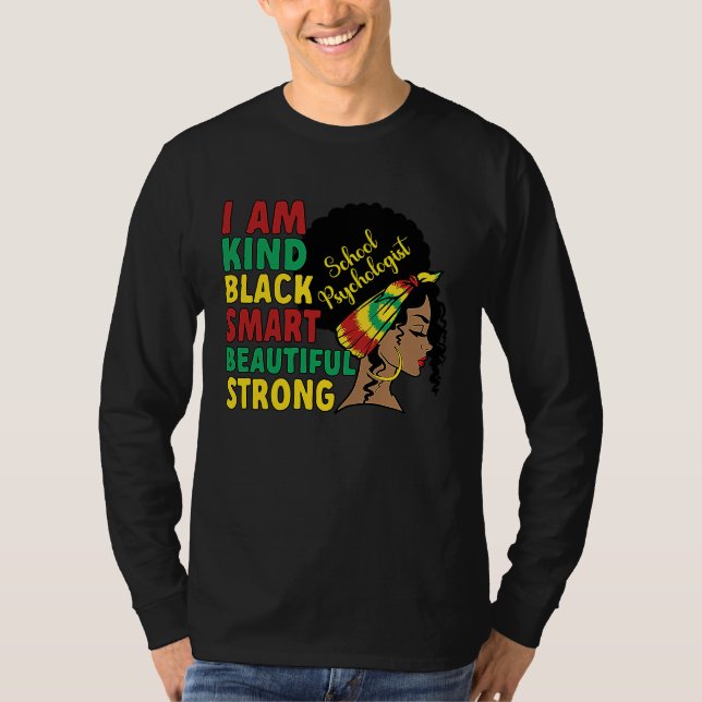 Black School Psych African American School Psychol T Shirt (Framsida)