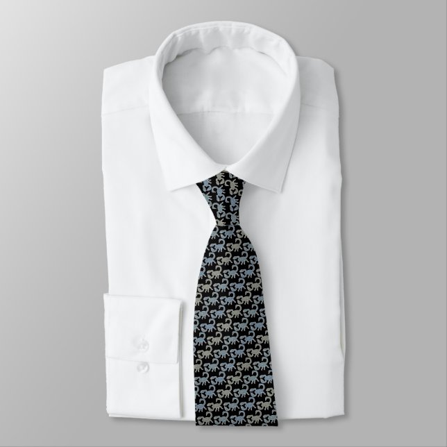 Black Scorpions Tie Armani Grått Slips (Bunden)