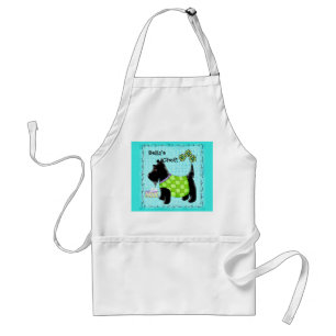 Black Scottie Hund Personlig Turocise Teal Förkläde