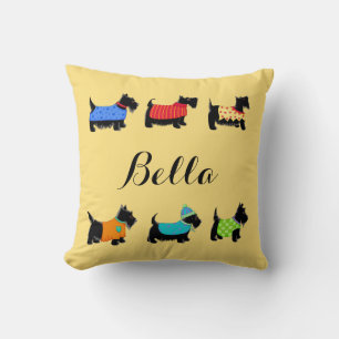 Black Scottie Hundar Namn Personlig Decorative Kudde