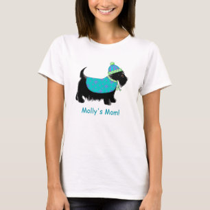 Black Scottie Terrier Hund Tur ise Namn Anpassning T Shirt