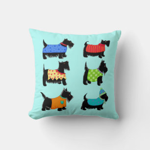 Black Scottie Terrier Hundar Turcos Decorative Kudde