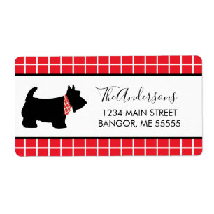 Black Scottish Terrier Hund Red Play Gräns Fraktsedel