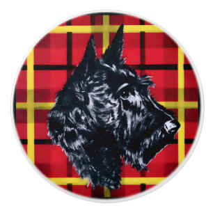 Black Scottish Terrier Scotty hund keramisk knopp