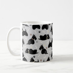 Black Scottish Terrier Tass och Bones Coffee Mugg