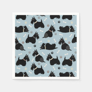 Black Scottish Terrier Tass och Bones Napkins Pappersservett