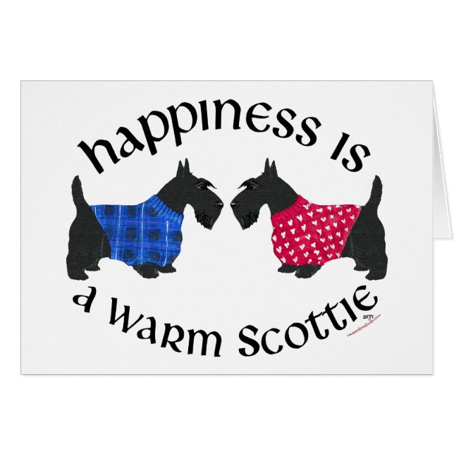 Black Scottish Terriers Happiness Hälsningskort (Framsidan Horizontal)