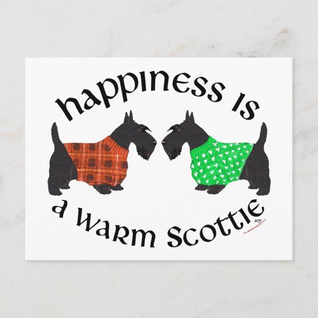 Black Scottish Terriers Happiness Vykort (Framsida)