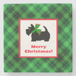 Black Scotty Hund Tartan Play jul Stenunderlägg