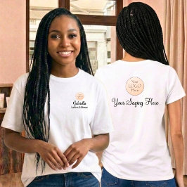 Black Script Employee Name Business Logo Lashes T Shirt