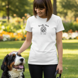 Black Script Established Doodle Mom T Shirt