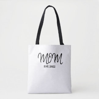 Black Script Established Mom Tote Bag Tygkasse