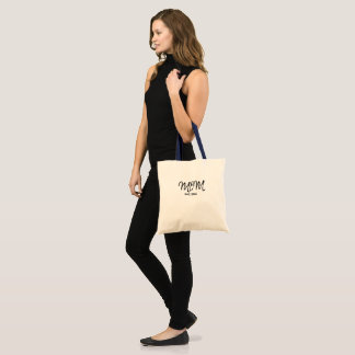 Black Script Established Mom Tote Bag Tygkasse