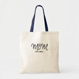 Black Script Established Mom Tote Bag Tygkasse