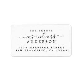 Black Script Future, Mrs Return Address Label Adressetikett