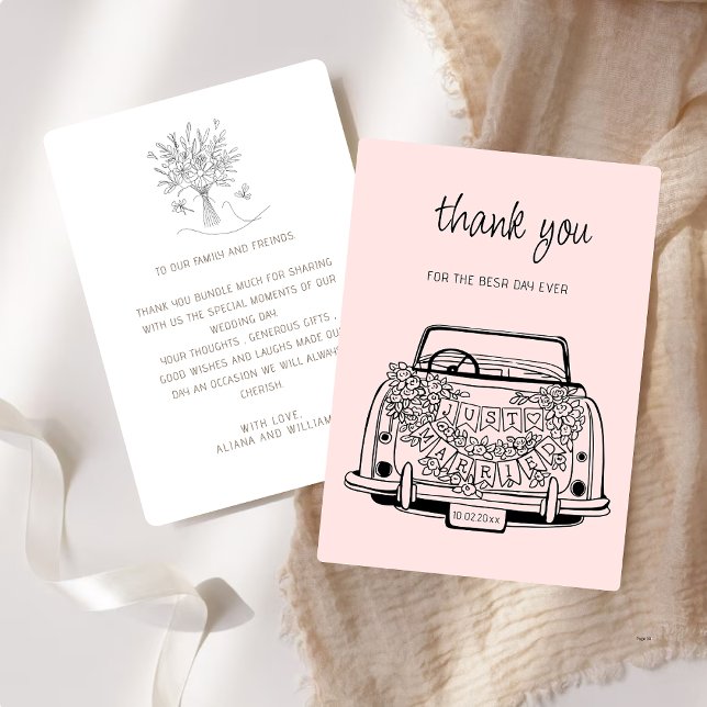 Black Script Handdrawn Simple Wedding Vow Renewal  Tack Kort (Skapare uppladdad)