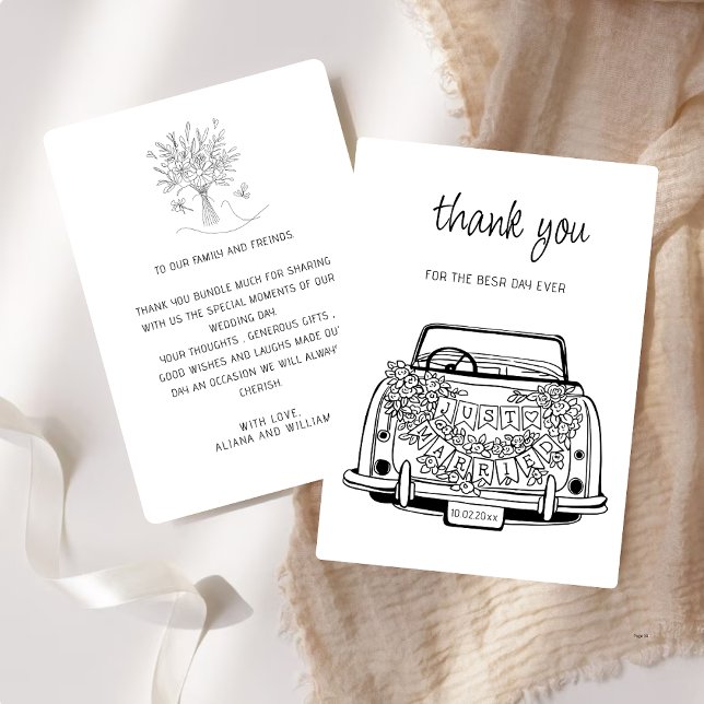 Black Script Handdrawn Simple Wedding Vow Renewal  Tack Kort (Skapare uppladdad)