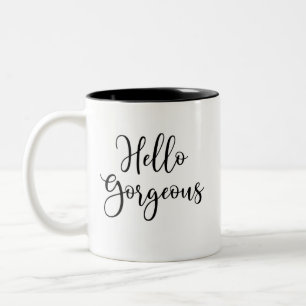 Black Script Hej Gorgous Två-Tonad Mugg