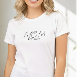 Black Script MOM  Established 20XX  T Shirt