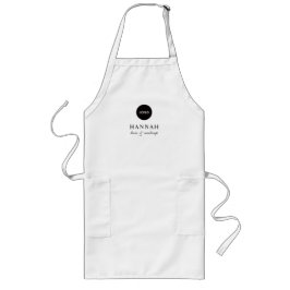 Black Script Name Business Logo Hair Makeup  Långt Förkläde