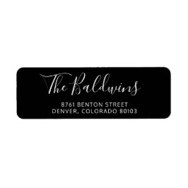 Black Script Namn Modern Returadress Returadress Etikett