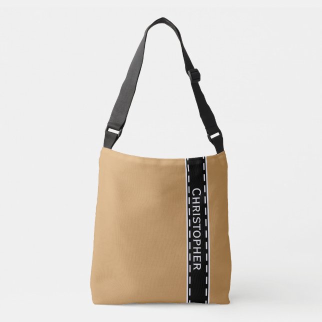 Black seam gräns + din backgr. & idéer axelväska (Framsida)