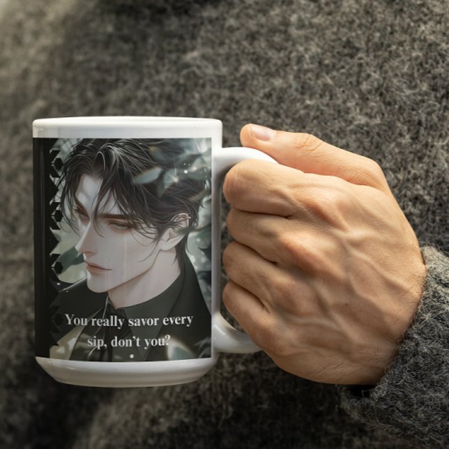 Black Seductive Anime Character svartsvartsjuk Kaffemugg (Skapare uppladdad)