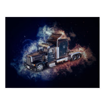 Black Semi Tractor Trailer 1