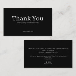 Black Serif Thank You Card Discount Code Business Visitkort