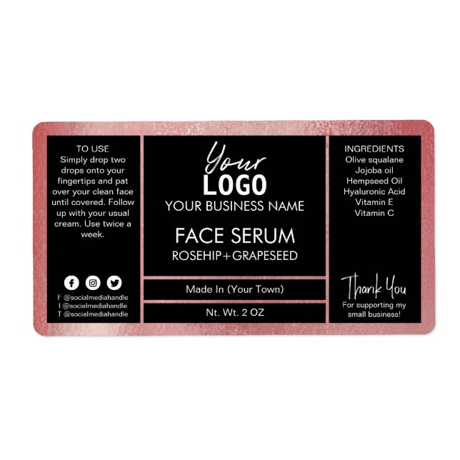 Black Serum för Shimmer-effekt i Ro Guld Fraktsedel (Framsidan)