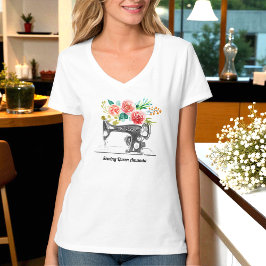 Black Sewing Maskin Seamstress T-Shirt