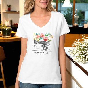 Black Sewing Maskin Seamstress T-Shirt