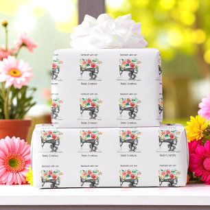 Black Sewing Maskin Tailor Dressmaker Business Presentpapper