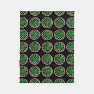 Black Shamrock på Celtic Knots Fleece Blanket