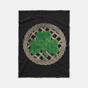 Black Shamrock på Celtic Knots Fleece Blanket