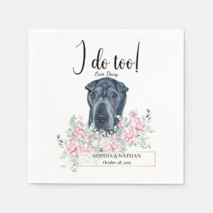 Black Shar Pei Hund Bröllop Cocktail Napkins Pappersservett