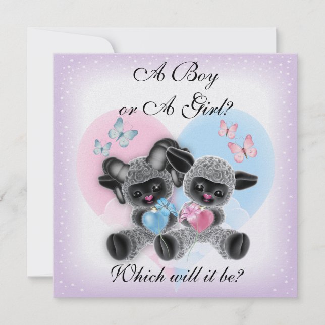 Black Sheep Baby Gender Reveal Party Invit Inbjudningar (Framsida)