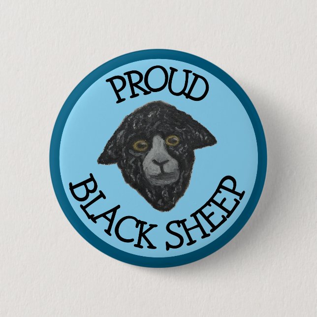 Black Sheep Blue Button Knapp (Framsida)