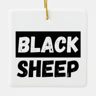 Black Sheep Bold Distressed Rebel Streetwear Art Julgransprydnad Keramik