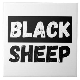 Black Sheep Bold Distressed Rebel Streetwear Art Kakelplatta