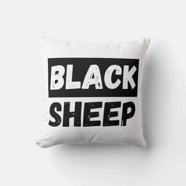 Black Sheep Bold Distressed Rebel Streetwear Art Kudde (Framsida)